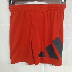 Adidas Boys Performance Shorts Size 5 Red Black Elastic Waist Activewear NWT